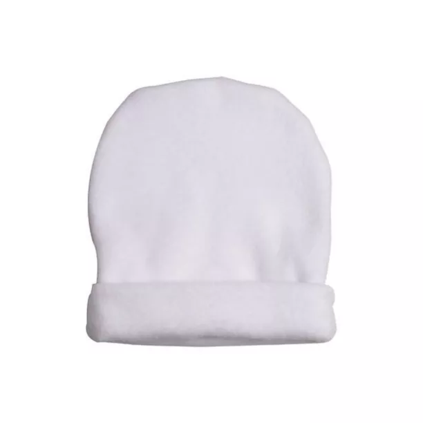 Bonnet de naissance blanc en polaire (ADC72)
