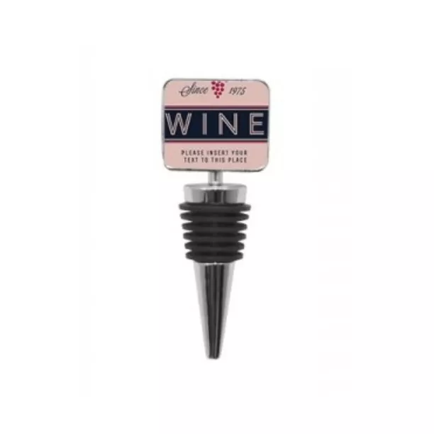 Bouchon pour bouteille de vin avec plaque alu rectangulaire (ADC15)