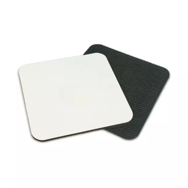 Dessous de verre blanc brillant carré - antidérapant (ADC554)