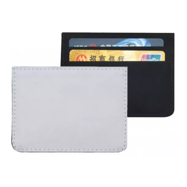 Etui tissu porte-cartes de visite imitation cuir noir (ADC25)