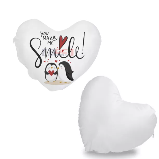Housse de coussin coeur blanche (ADC697)