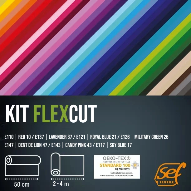 Kit de rouleaux FlexCut laize 50 cm - Palette Vives & Froides