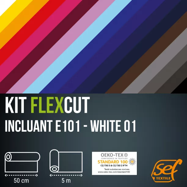 Kits de rouleaux de FlexCut (5 mètres) incluant du E101 - WHITE 01