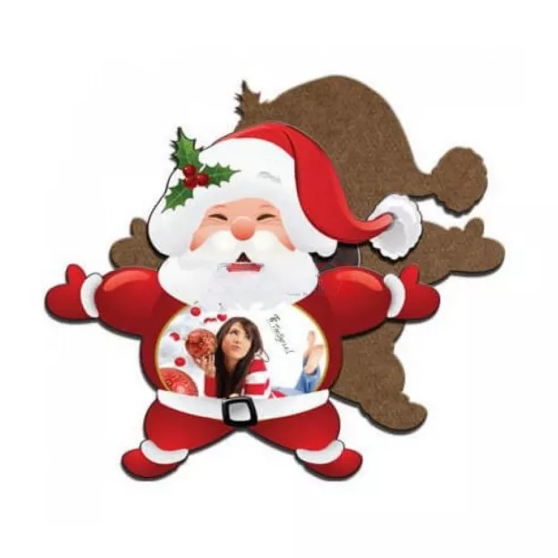 Magnet en MDF forme père noël 8 x 7 cm (vendu à l'unité) (ADC294)