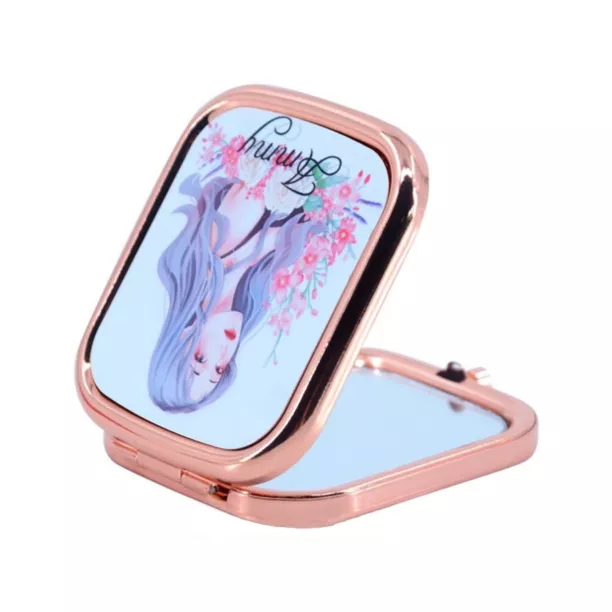 Miroir de poche or rose (ADC754)