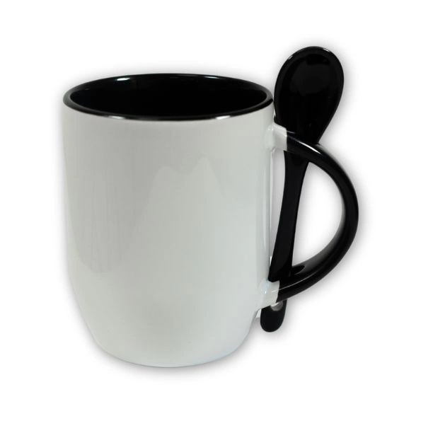 Mug cuillière intégrée avec anse et intérieur colorés - M-SPI