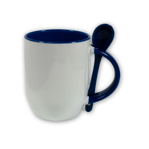 Mug cuillière intégrée avec anse et intérieur colorés - M-SPI
