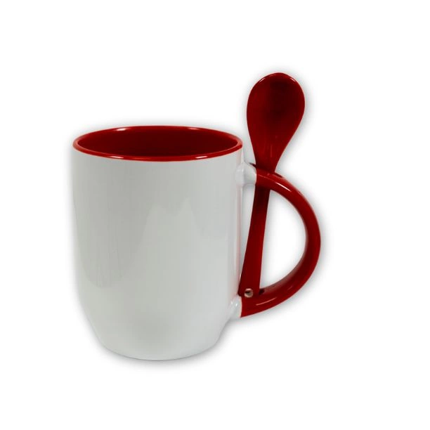 Mug cuillière intégrée avec anse et intérieur colorés - M-SPI