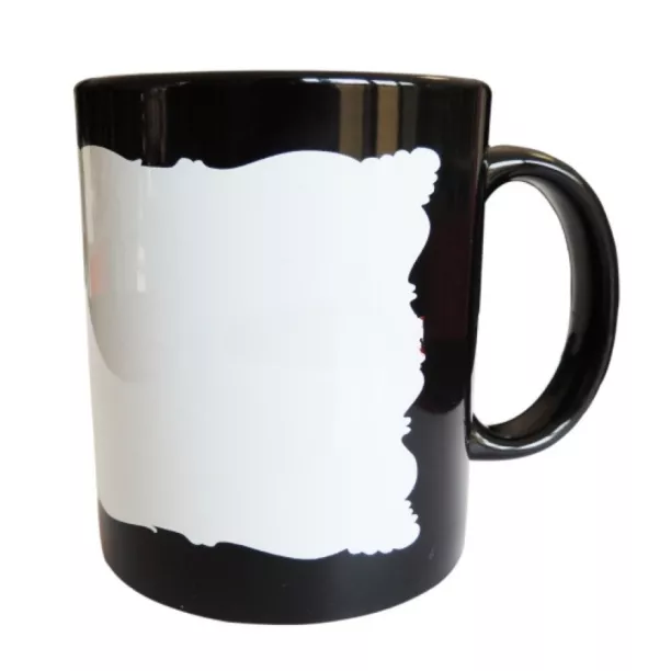 Mug noir avec surface blanche sublimable (ADC143)