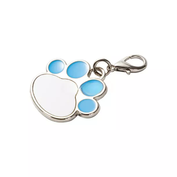 Pendentif patte d'animal bleu pour chien ou chat avec petit mousqueton (vendu à l'unité) (ADC309)
