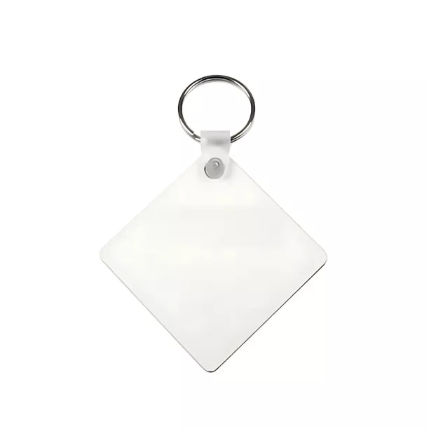Porte-clé en MDF blanc brillant (ADC182)