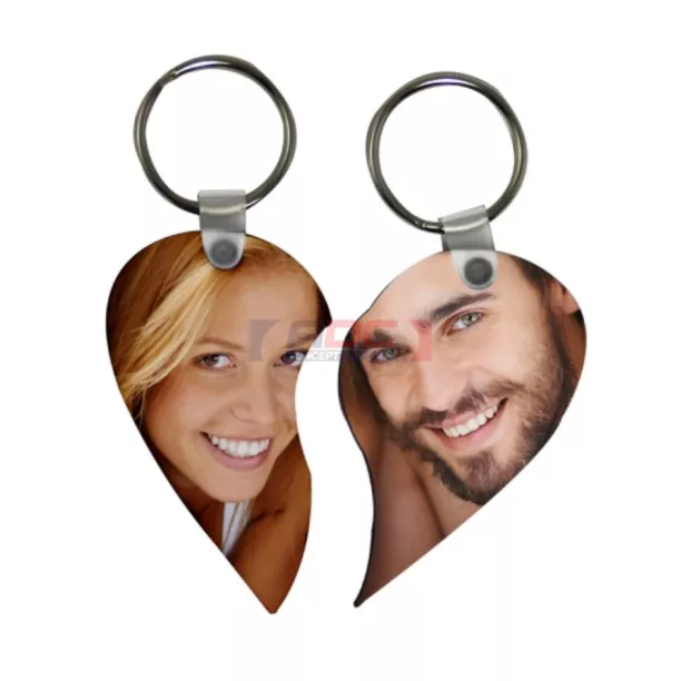 Porte-clé en MDF blanc brillant (ADC182)