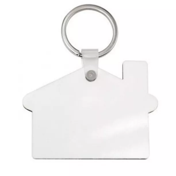 Porte-clé en MDF blanc brillant (ADC182)