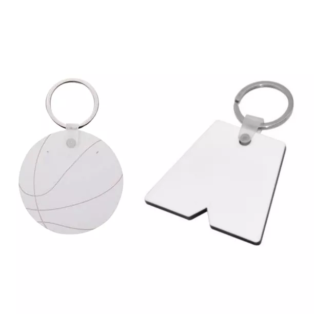 Porte-clé en MDF blanc brillant (ADC182)