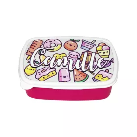 Boîte Repas "Lunch" Enfant en Plastique Fuchsia (ADC13)