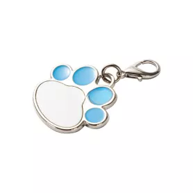 Pendentif patte d'animal bleu pour chien ou chat avec petit mousqueton (vendu à l'unité) (ADC309)