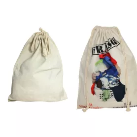 Sac à linge aspect lin écru épais (ADC314)