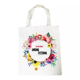 Sac shopping imitation chanvre écru (ADC315)