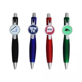 Stylo de couleur à bille rétractable avec plaque pour sublimation