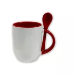 Mug cuillière intégrée avec anse et intérieur colorés - M-SPI