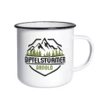 Mug en acier émaillé avec cerclage Ø 8 cm H 8 cm (ADC146)