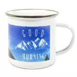 Mug en acier émaillé avec cerclage Ø 8 cm H 8 cm (ADC146)