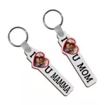 Porte-clé en MDF blanc brillant (ADC182)