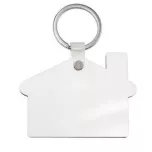 Porte-clé en MDF blanc brillant (ADC182)