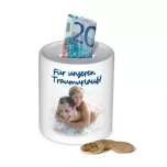 Tirelire blanche en porcelaine (ADC248)